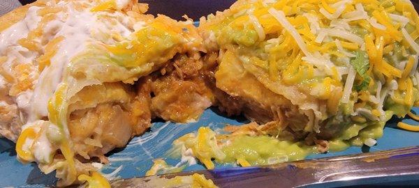 Inside my beefy chimichanga.