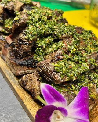 Grilled Ribeye with Chimichurri Sauce