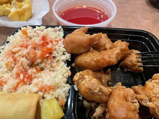 Sweet and Sour Chicken and fried rice