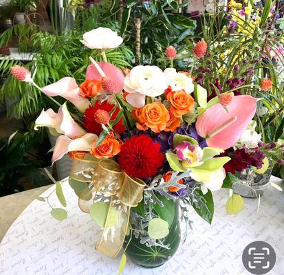 Ranunculus, calla, anthurium, dahlia, and more