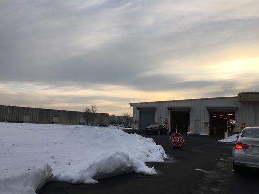 Wintery Light at car inspection facility