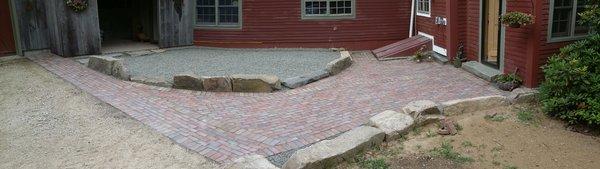 Antique brick and antique granite compliment this old farm house in York, ME