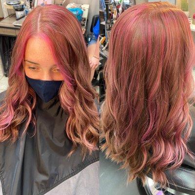 Pink highlights