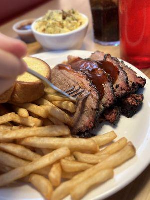 Best Beef Brisket Plate w mac n cheese and fries