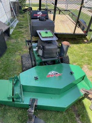 Mini mower (on the brownie cake) and big mower