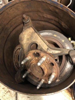 12 Buick, rusted wheel bearing