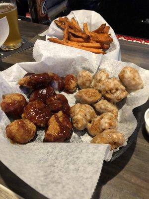 Wings and sweet potato fries