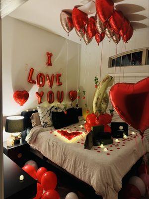 Room decorated with balloons from PopShelf