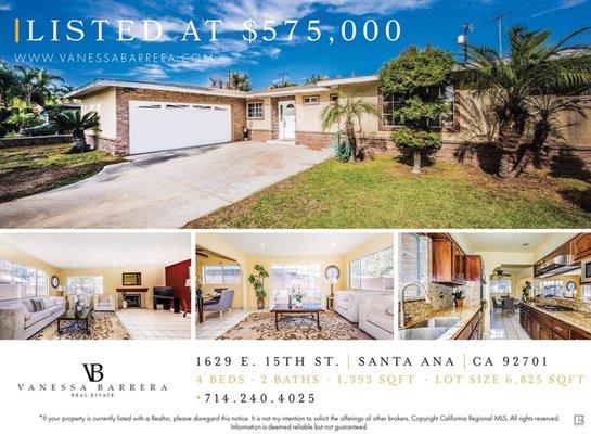 Just Listed in North Santa Ana  #92701