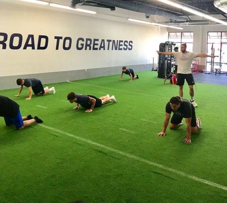 Warming up for an athlete class