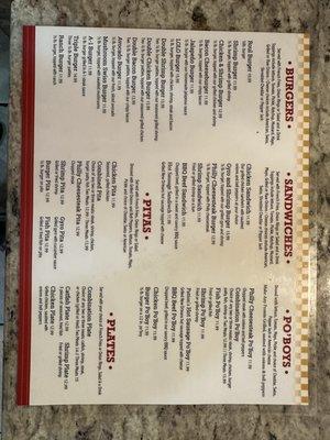 Back of menu. It's all good.