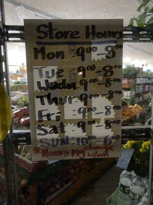 New hours