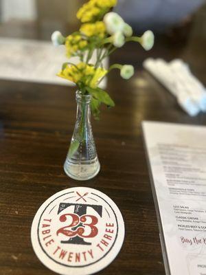 Table with flowers