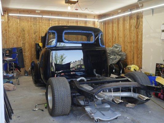 1941 Chevrolet hot rod build.  Detail by Miles is finishing up the paint work and wet sanding to show car finish.