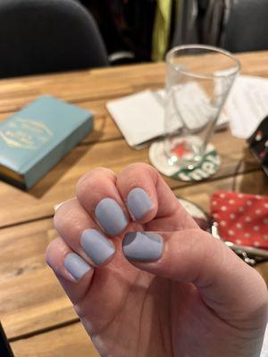 Matte light blue nails