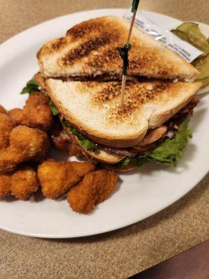 turkey club with half order of cauliflower.