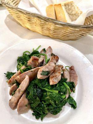 Sausage and spinach