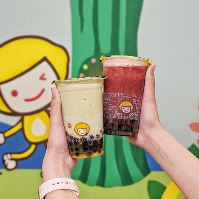 Mango Matcha and Strawberry Black Tea