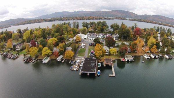 An aerial view of our marina.