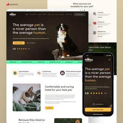 Design of a Responsive Website for a Pet Hotel Featuring Cute Animals.