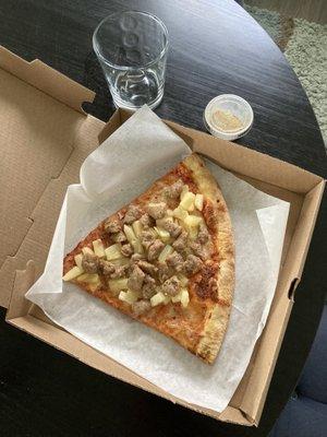 Sausage and pineapple - one slice so I cut it in half!