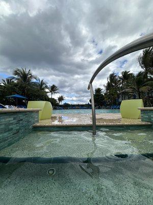 View of the salt water pool from the jacuzzi