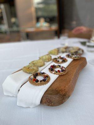 Appetizers from chefs tasting menu