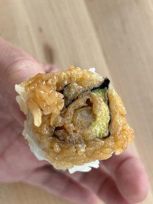 Soggy shrimp tempura roll