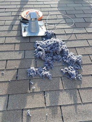 Removing lint from a clogged dryer vent