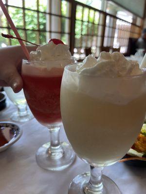 Virgin Strawberry Daiquiri and Virgin Pina Colada