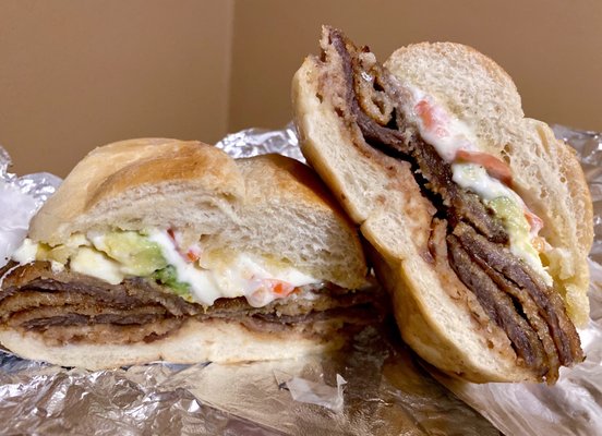 Breaded steak torta!