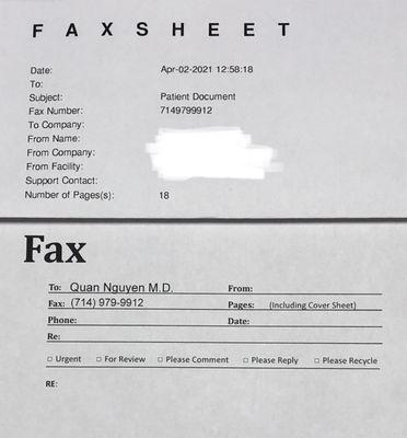 had pcp faxed over record. receptionist lied said they received 3