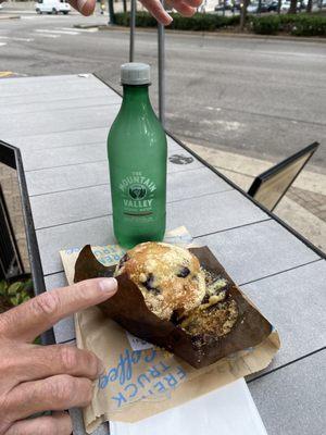 Muffin and water for the "I don't drink Coffee" Guy!