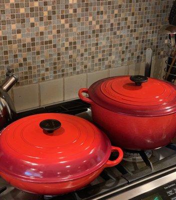 Le Creuset 7.25qt Dutch Oven & 3.5qt Braiser in Red (Cerise)