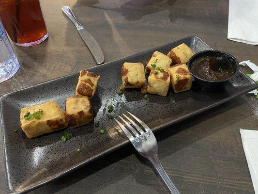 Cheese Curd Cubes with Apple Butter! OMG this is a home run!