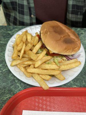 Cheese Burger with Fries