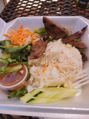 Beef rice bowl. I ate the pork way too fast to be able to take a pic