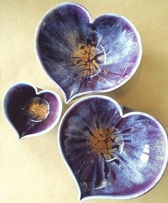 Hansen Hearts. Hand made pottery in Prattville, Alabama