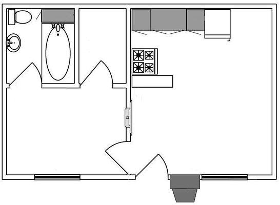 1x1 500 Sq Ft Floor-plan