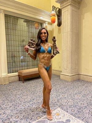 I came in 3rd place in bikini open and 5th place for true novice.