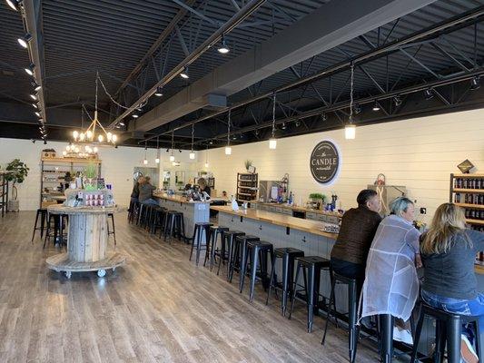 View of the shop and candle making counter