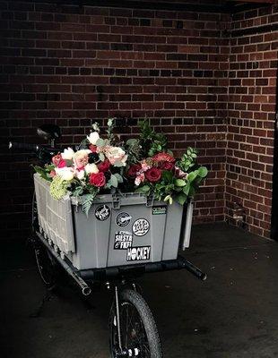 We will be delivering for Flower Bombers this Valentines Day.