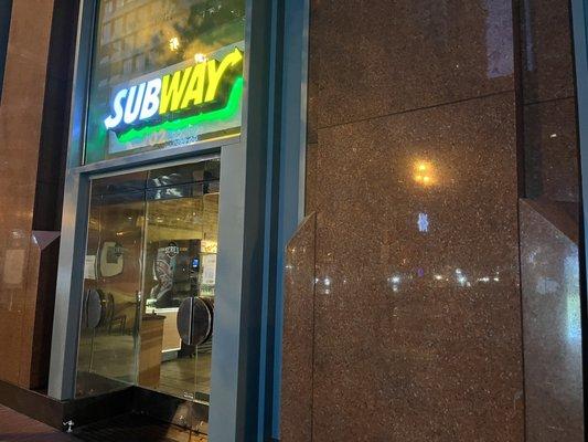 The front of subway.