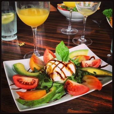 Caprese salad and bottomless mimosas