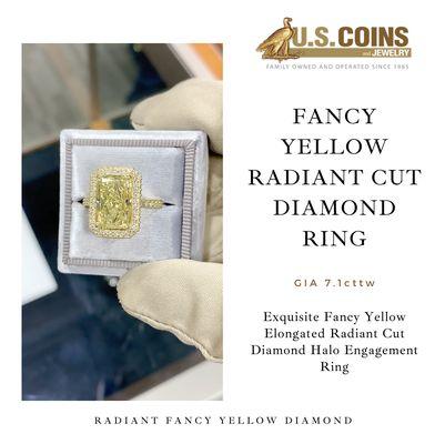 Fancy Yellow Radiant Cut Diamond Ring