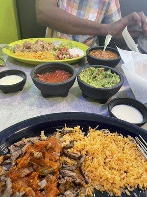 The Green plate is a Carnitas plate with Charro Beans