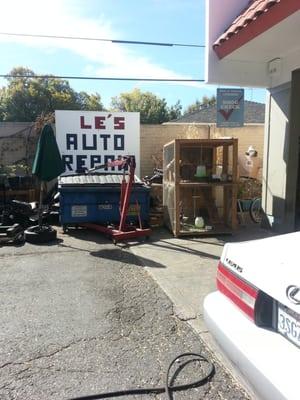 Auto repair complete w their own chicken coop!