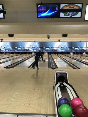 The bowling lanes