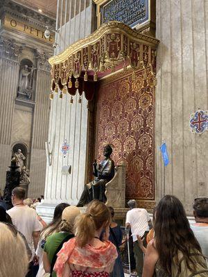 The statue of St. Peter at St. Peter's Basilica.