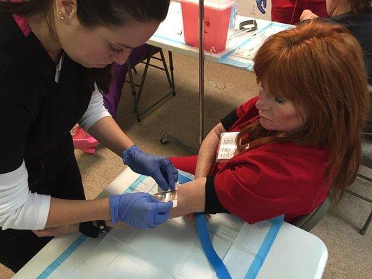 Medical Students practicing IV placement